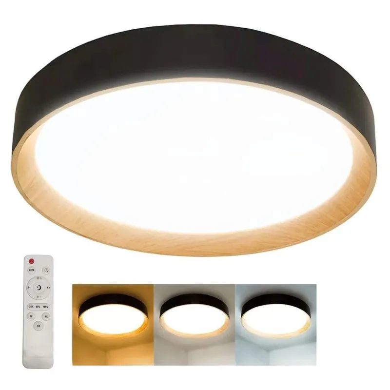 Luminária de Teto L10072 com LED Multitemperatura 3 em 1 Dimerizável Amadeirado Leva Pra Casa Luminária de Teto L10072 LED Multitemperatura 3 em 1 Dimerizável Amadeirado Leva Pra Casa