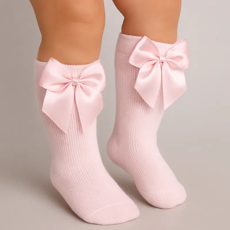 Meia Bebê Rosa Laço 1 a 2 anos