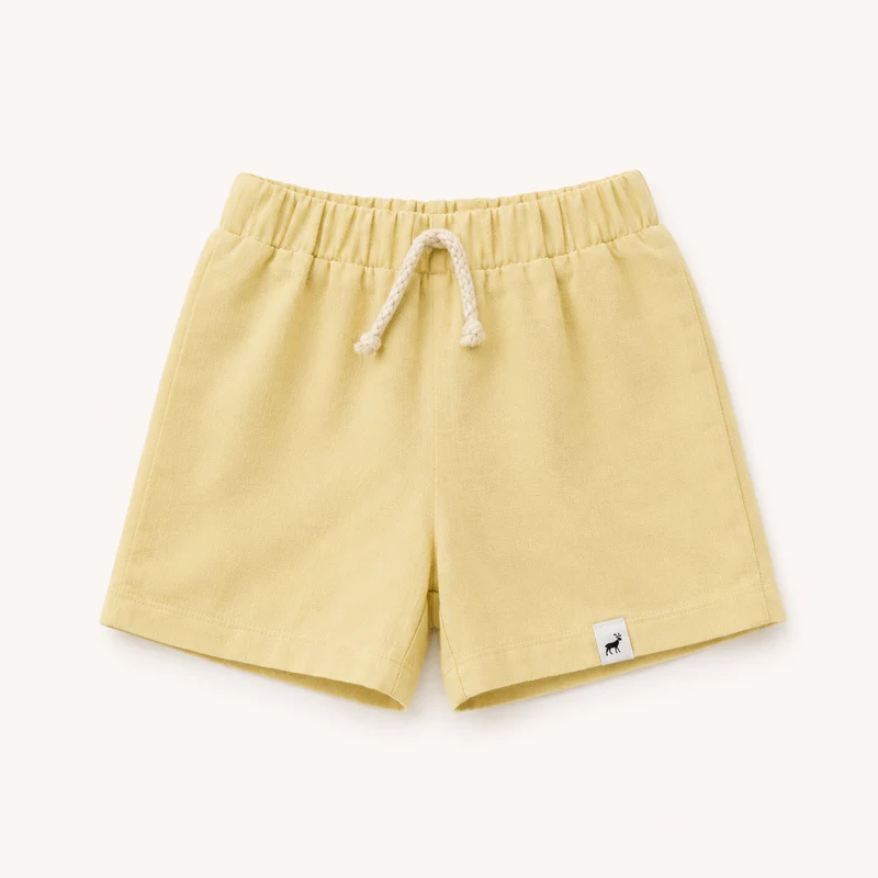 Short Bebê Linho Beach Yellow 6 a 9 meses