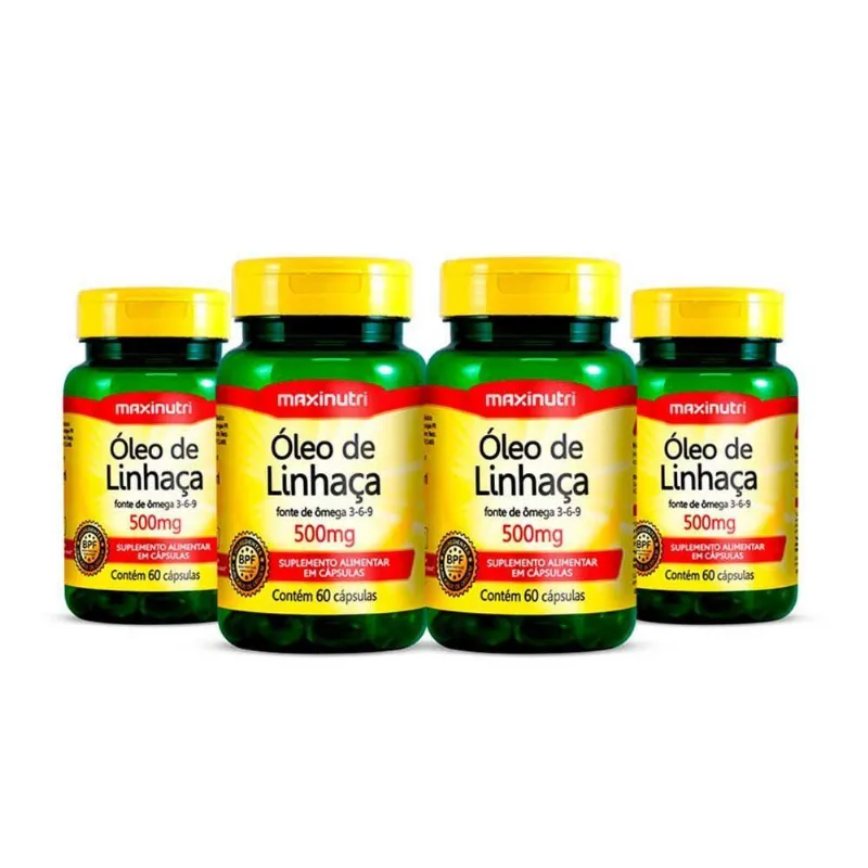 Kit 04 óleo De Linhaca 500 Mg Maxinutri 60 Capsulas