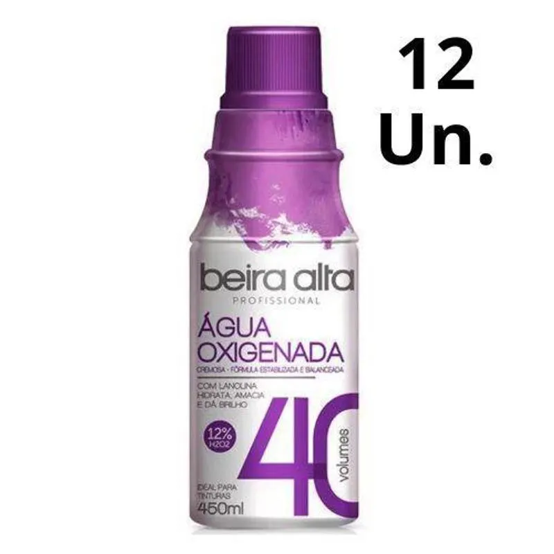 Kit C/12 Águas Oxigenada 40 Volume 450ml - Beira Alta
