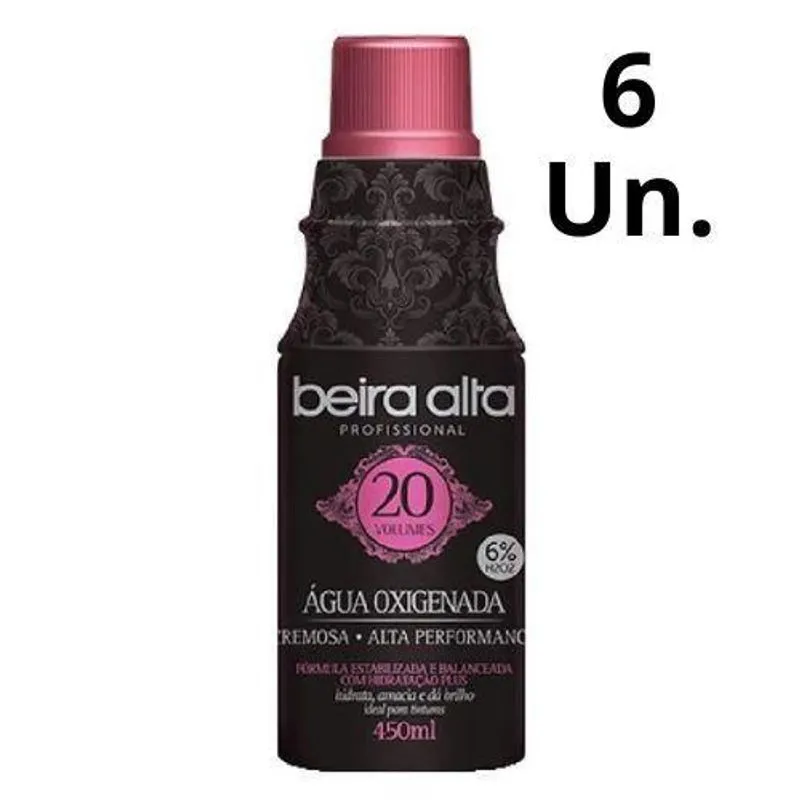 Kit C/6 Águas Oxigenada Black 20 Volumes 450ml - Beira Alta