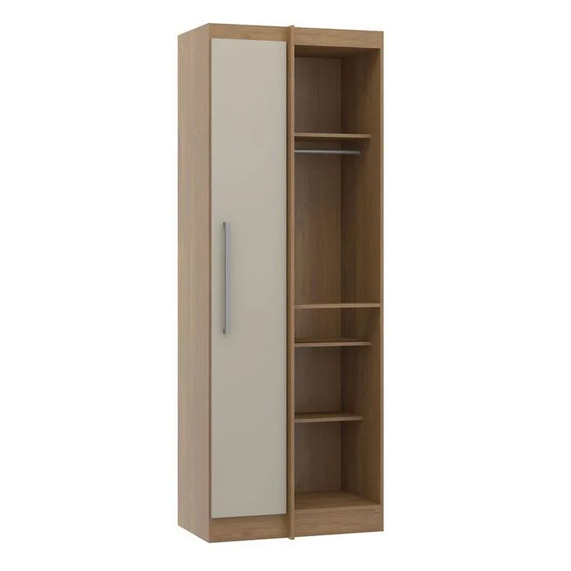 Armário Guarda Roupa De Canto Selene 80x218 Mdp Menu Móveis Carvalho