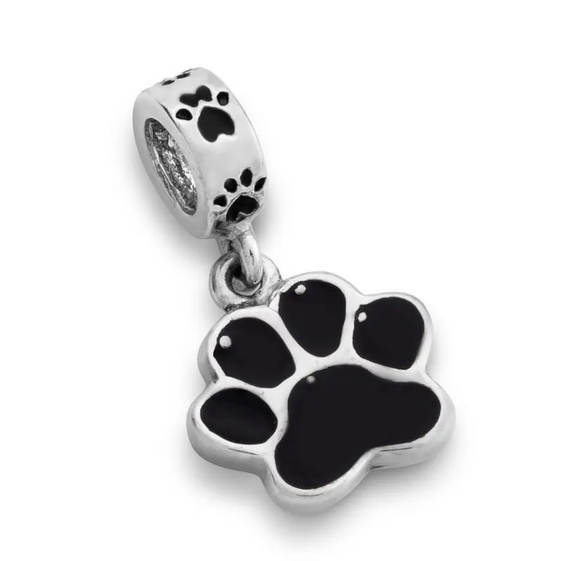 Berloque Pata Cachorro Prata 925 Legítima Esmaltada Garantia