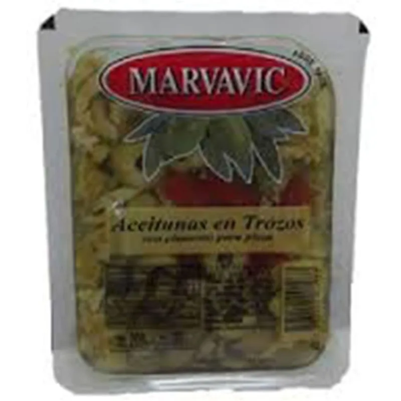 Aceitunas en trozos con pimientos Marvavic 80 grs
