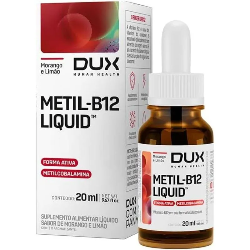 B12 Metilcobalamina Vitamina 20ml Morango Limao - Dux