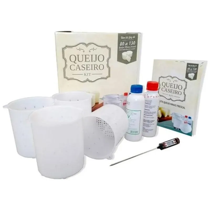 Kit Queijo Caseiro Com Forma Pl1000g E Prensador Injesul