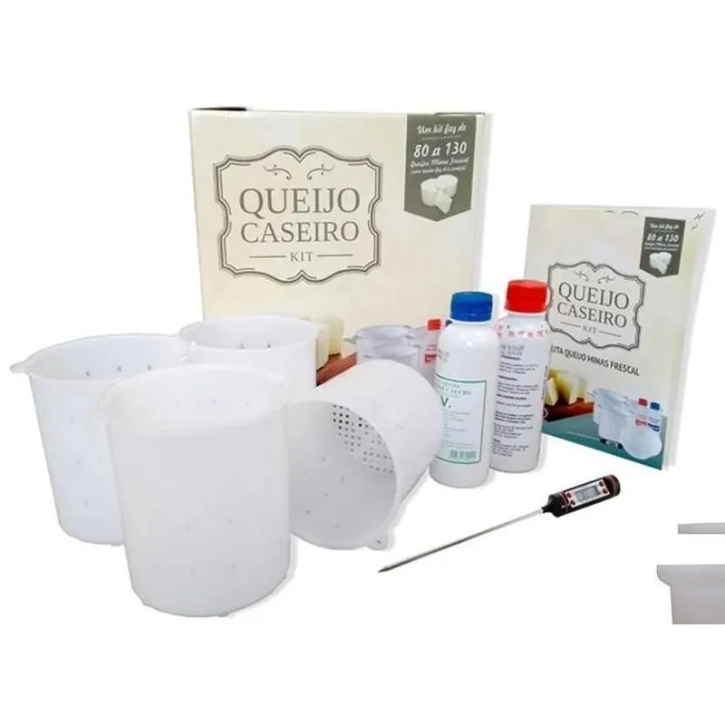 Kit Queijo Caseiro Com Forma Mp1000g Prensador Baixo Injesul