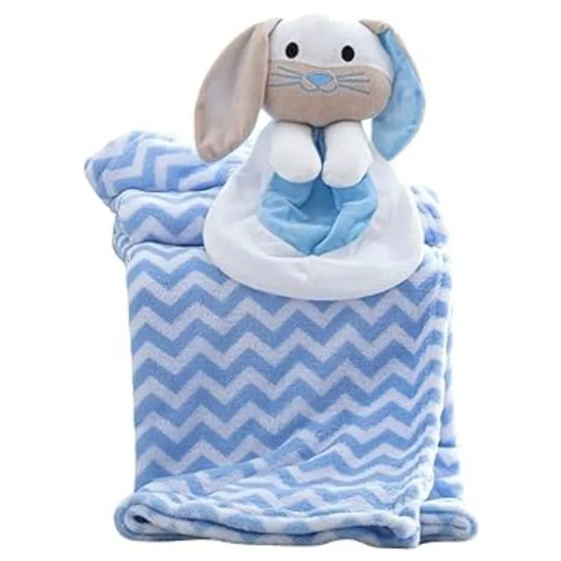 Manta Bebê Naninha Pelúcia Microfibra Macio Coelho Azul