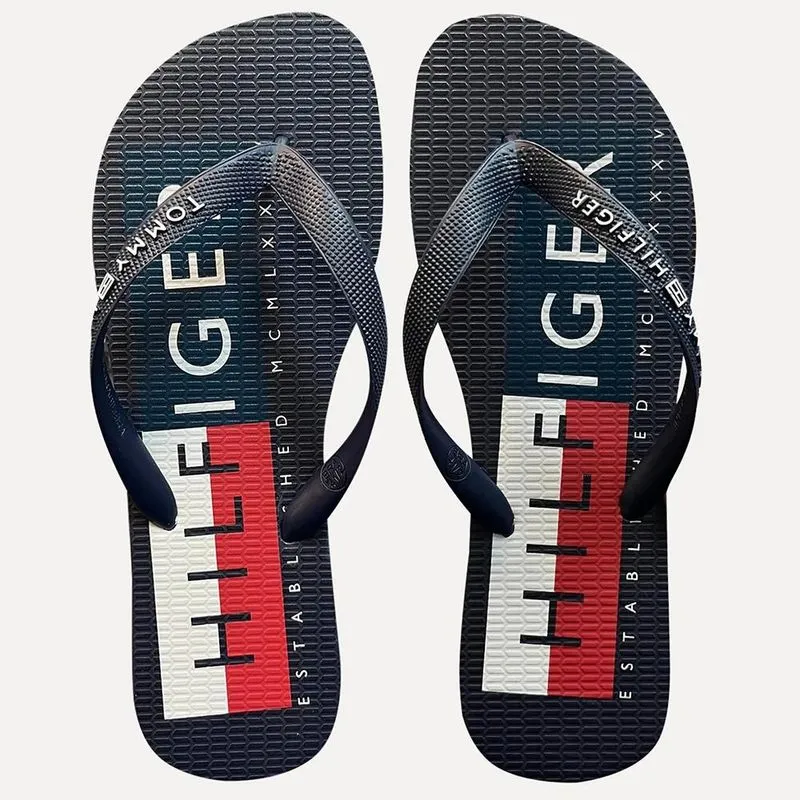 Chinelo Tommy Hilfiger TH Basic Mens Beach Sandal Desert Sky 43-44 / azul-escuro