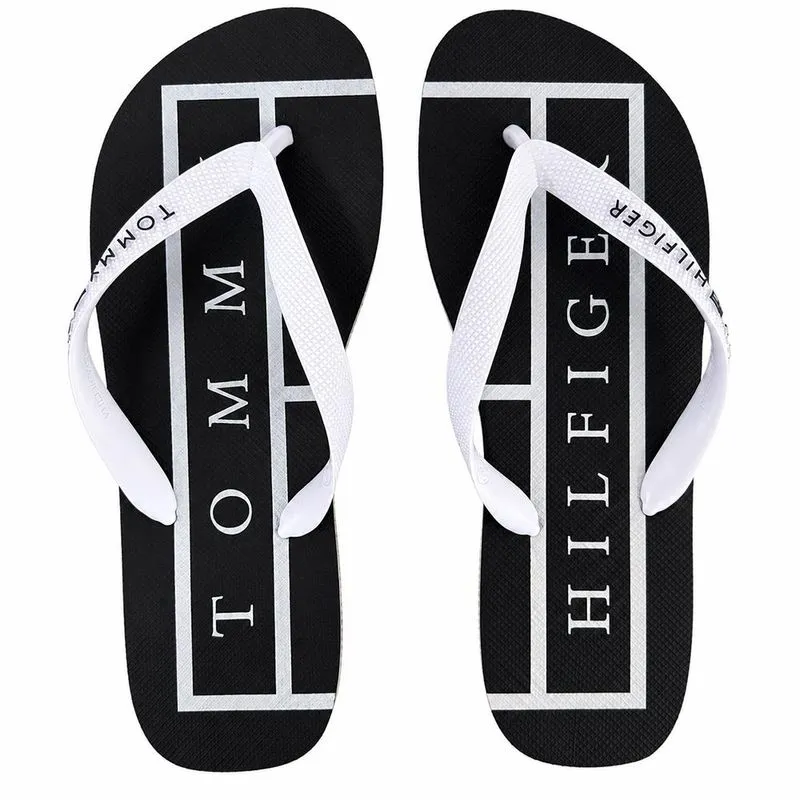 Chinelo Tommy Hilfiger Strips Hilfiger Beach Sandal Black 43-44 / preto