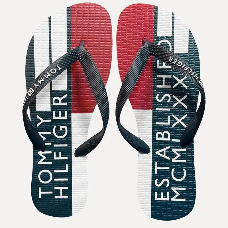 Chinelo Tommy Hilfiger Flag Power Beach Sandal Desert Sky 41-42 / azul-escuro