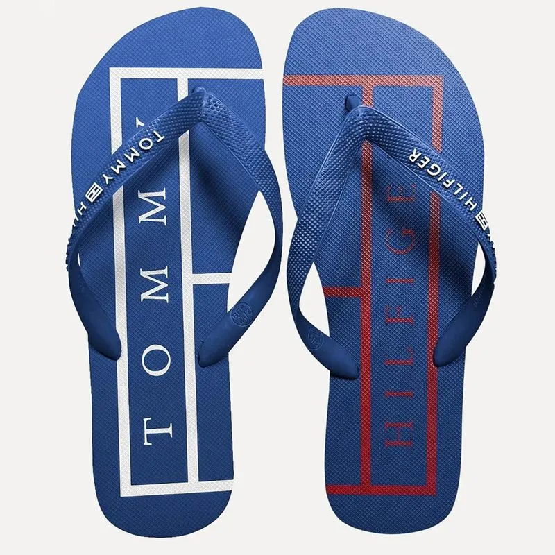 Chinelo Tommy Hilfiger Strips Hilfiger Beach Greek Isle Blue 39-40 / azul