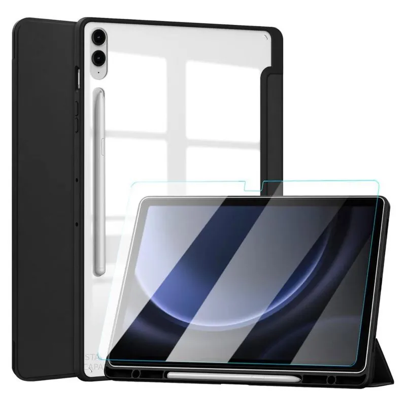 Capa Acrílica p/ Galaxy Tab S9 fe + X610 + Película Preto