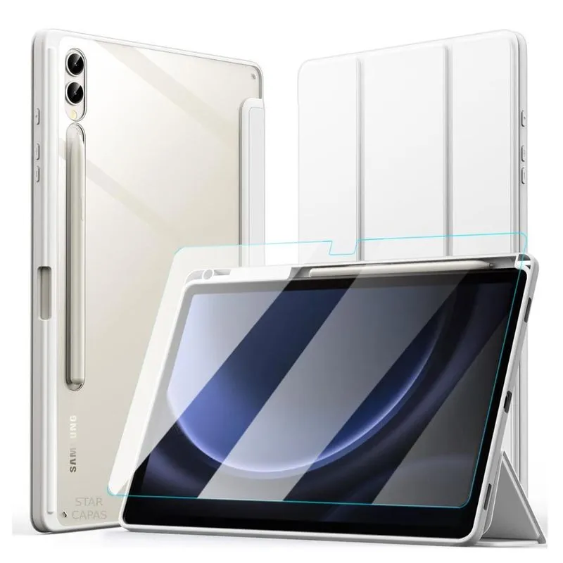 Capa Acrílica p/ Galaxy Tab S9 fe + X610 + Película Vidro 12.4 2023