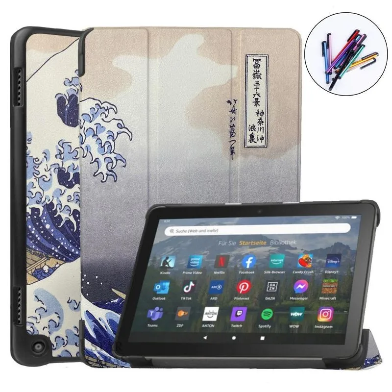 Capa + Caneta Touch Para Tablet Amazon Fire Hd10 Mar