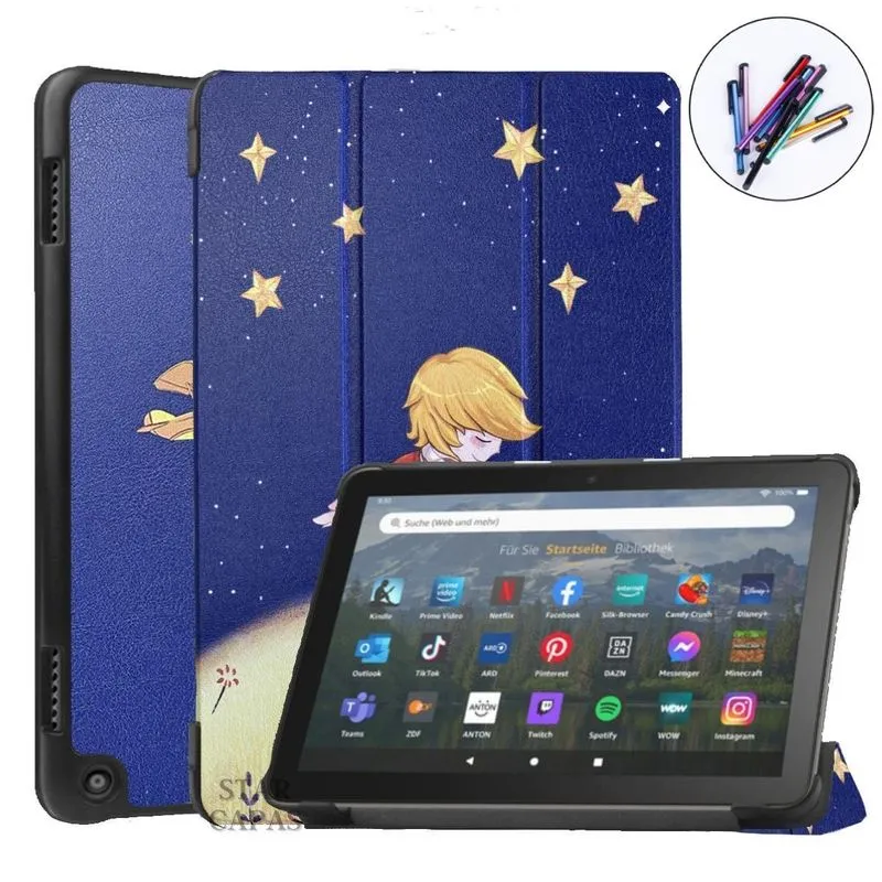 Capa + Caneta Touch Tablet Amazon Fire Hd10 - Pequeno Príncipe
