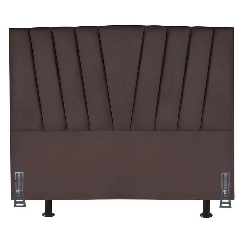Cabeceira Cama Solteirão 100 Cm Ludmilla Em Suede Com Frame Cor:marrom