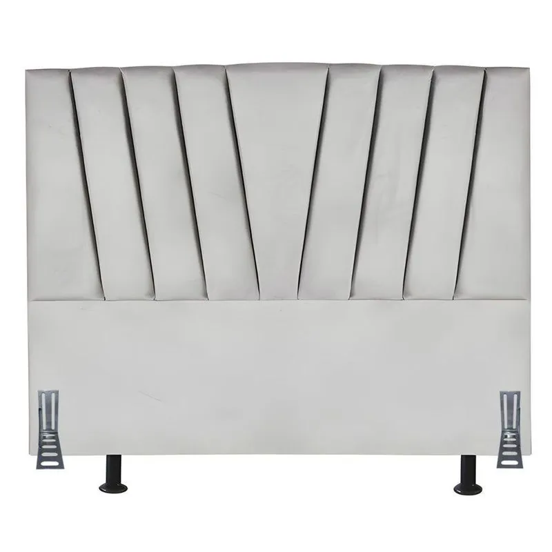 Cabeceira Estofada Solteiro 90 Cm Safira Em Suede Com Frame Cor:cinza Claro