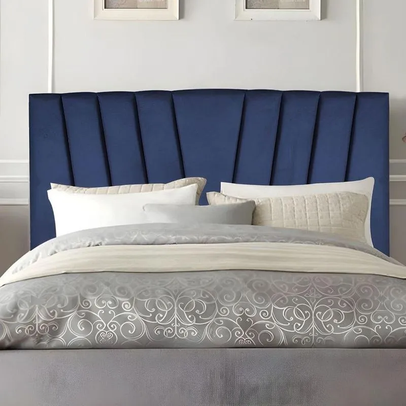 Cabeceira Estofada Solteiro 90 Cm Noah Em Suede Com Frame Cor:azul Marinho