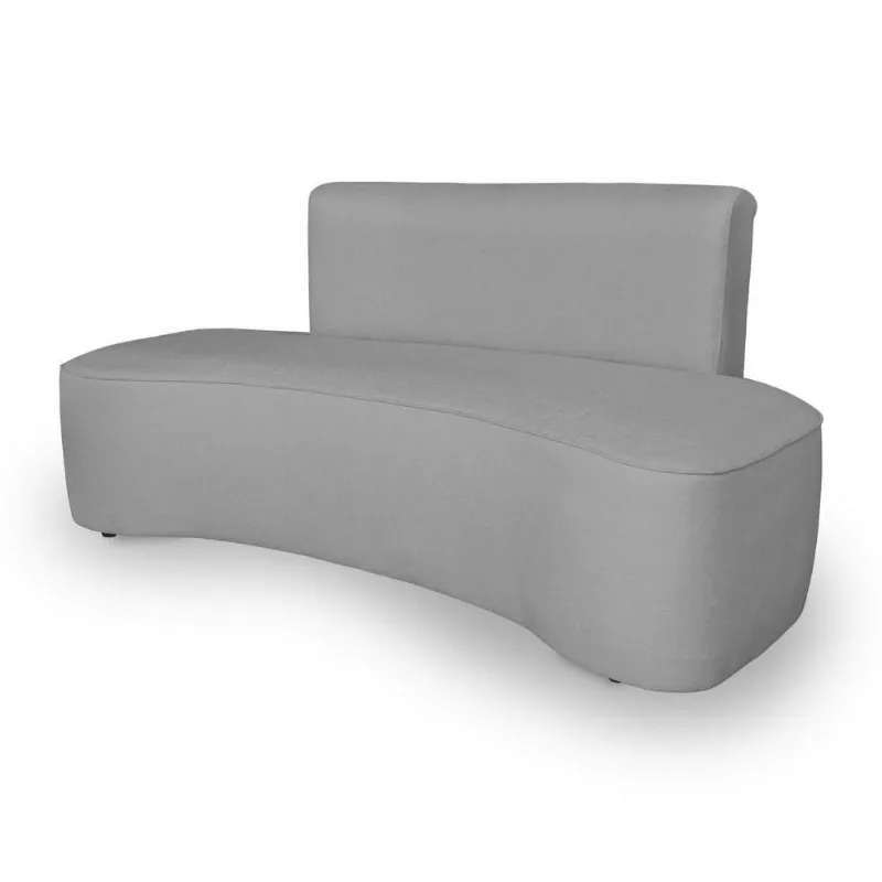 Sofá Curvo Design Orgânico Luxo Sala Contemporânea Suede Cor:cinza