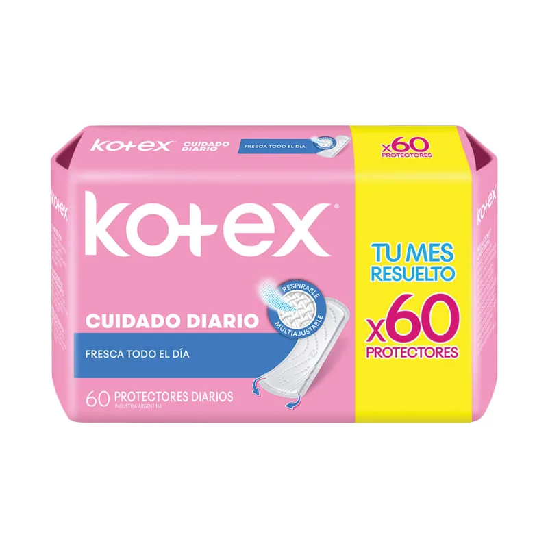 Protectores Diarios Kotex Cuidado Diario x 60 un