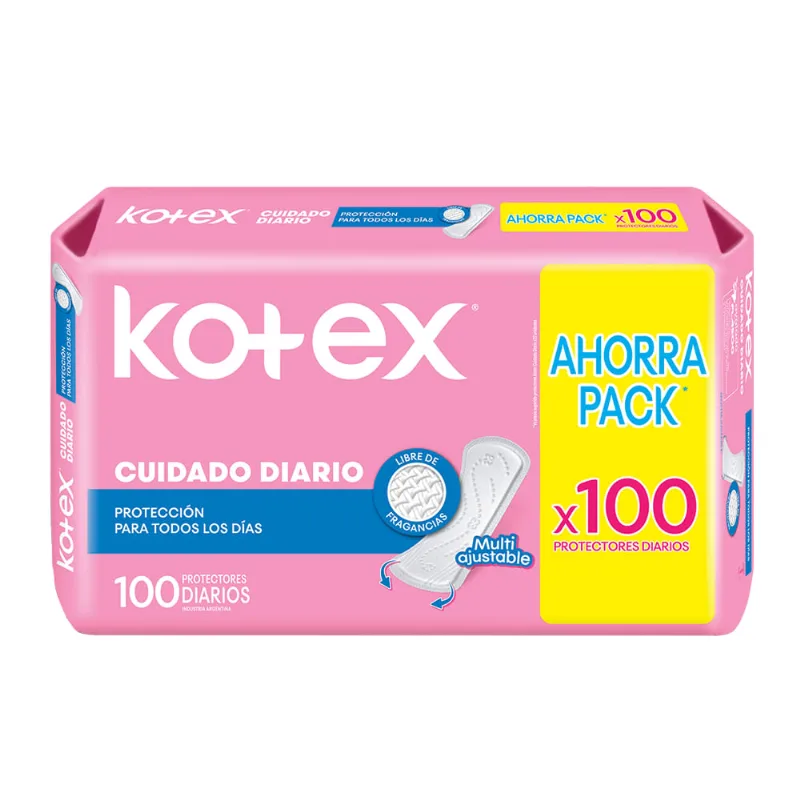 Protectores Diarios Kotex Cuidado Diario x 100 un