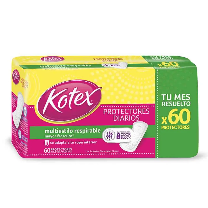 Protectores Diarios Kotex Respirable 60 U
