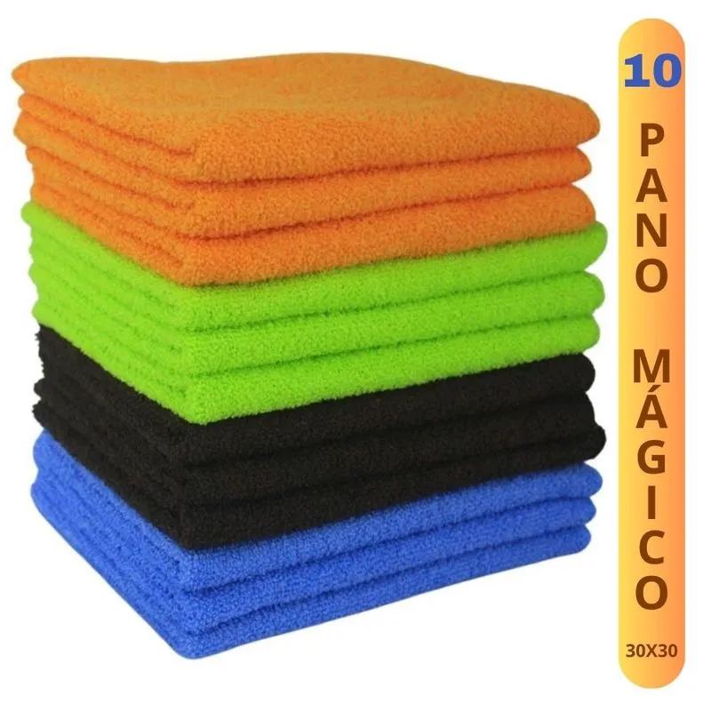 Kit 10 Panos Mágico Limpeza Profunda Ultra Limp Beka Microfibra 30x30