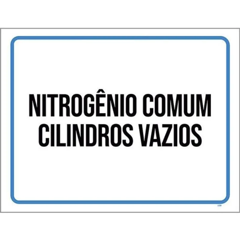 Placa Sinalização - Nitrogênio Comum Cilindros Vazios 18X23
