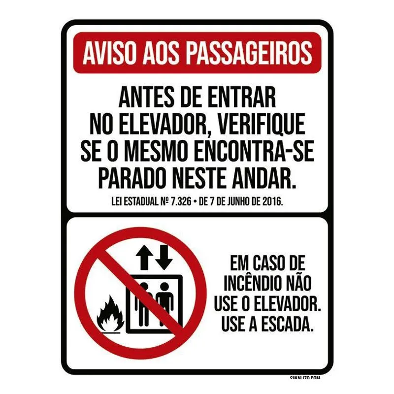 Placa Sinalização Aviso Aos Passageiros 18x23