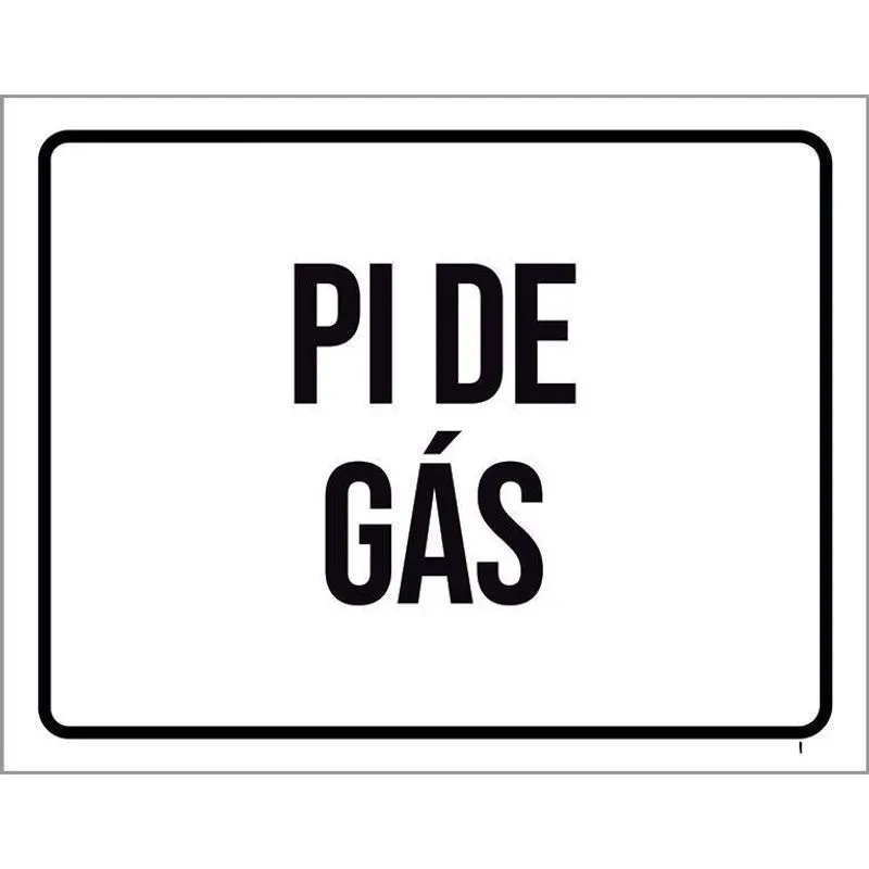 Placa Sinalização Pi De Gás 18X23