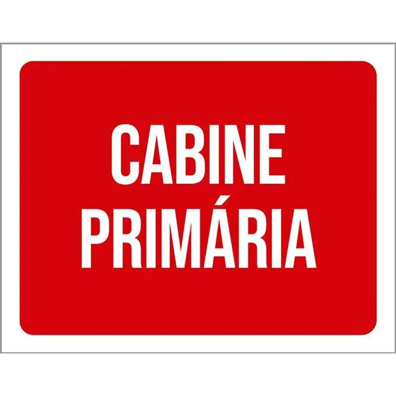 Placa Sinalização Cabine Primária 18x23