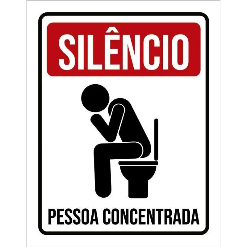 Placa Decorativa - Silêncio Pessoa Concentrada 18x23