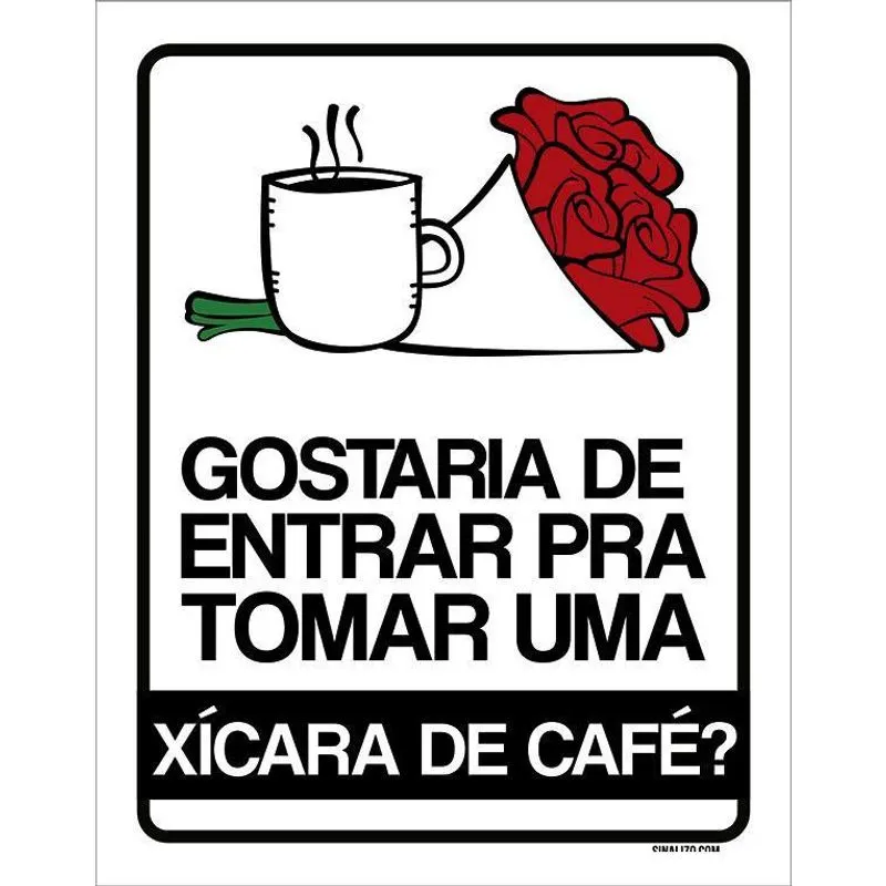 Placa Decorativa - Gostaria De Entrar Xíxara De Café 18X23