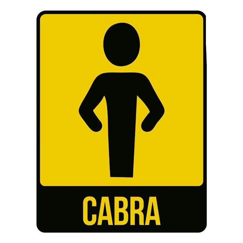 Placa Sinalização Banheiro Feminino Cabra 18x23