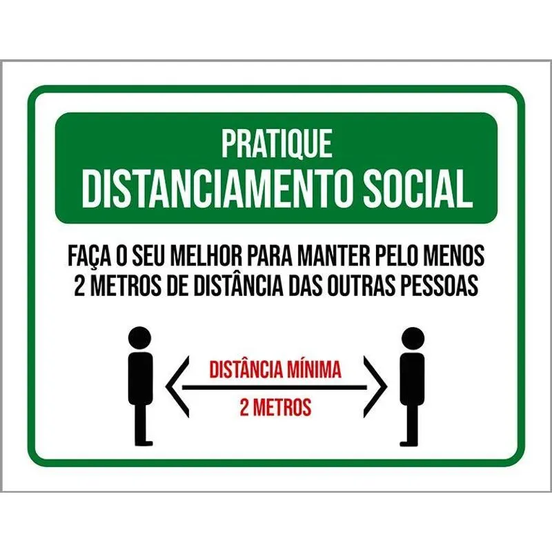 Placa Distanciamento Social Faça Seu Melhor 18x23