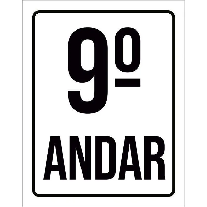 Placa Sinalização Ambiente Identificação 9º Andar 18x23