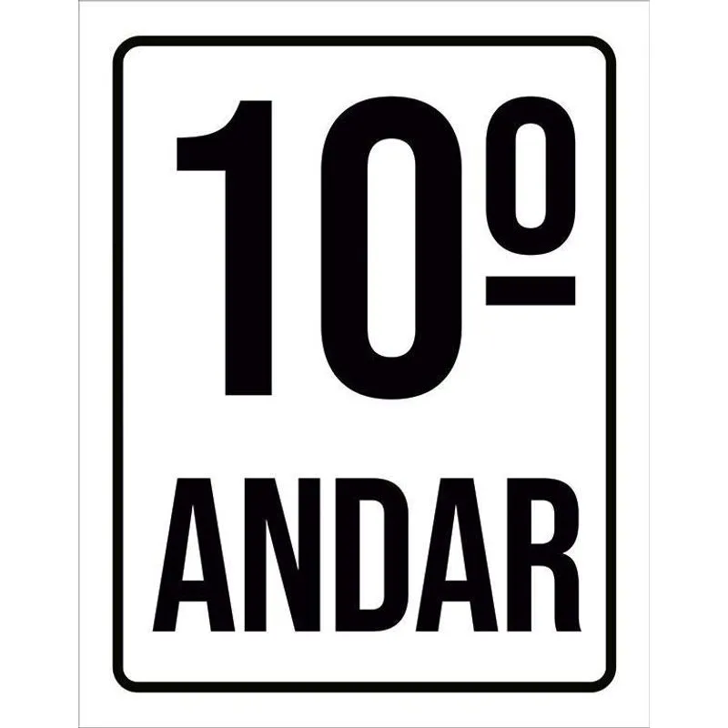 Placa Sinalização Ambiente Identificação 10º Andar 18x23