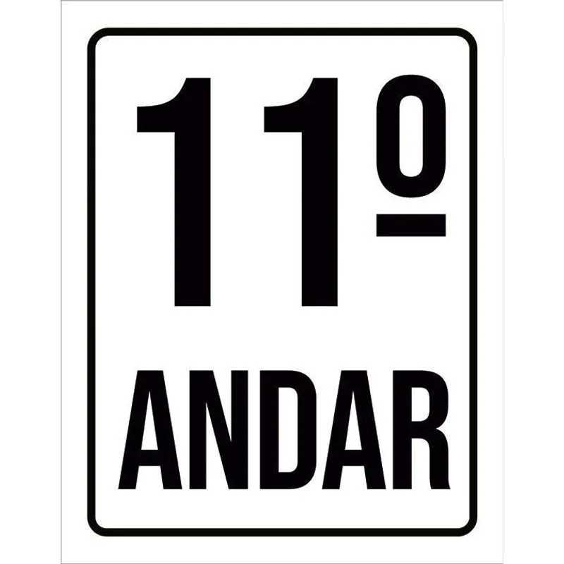 Placa Sinalização Ambiente Identificação 11º Andar 18x23