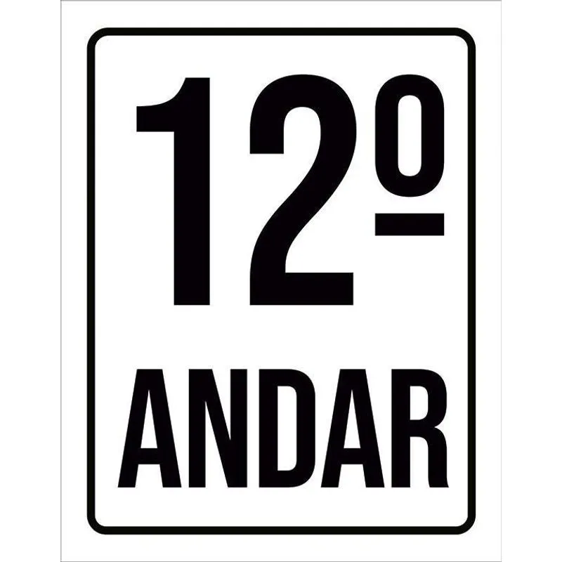 Placa Sinalização Ambiente Identificação 12º Andar 18x23