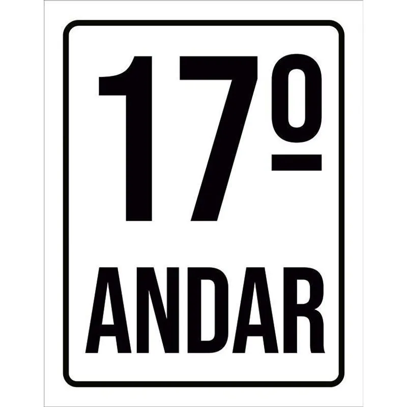 Placa Sinalização Ambiente Identificação 17º Andar 18x23