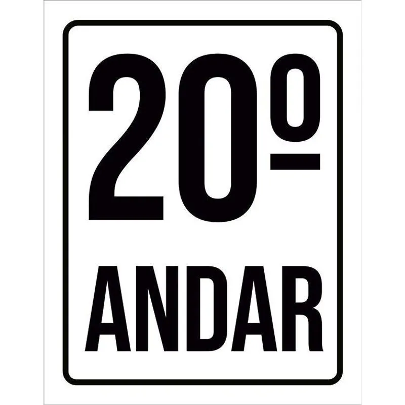 Placa Sinalização Ambiente Identificação 20º Andar 18x23