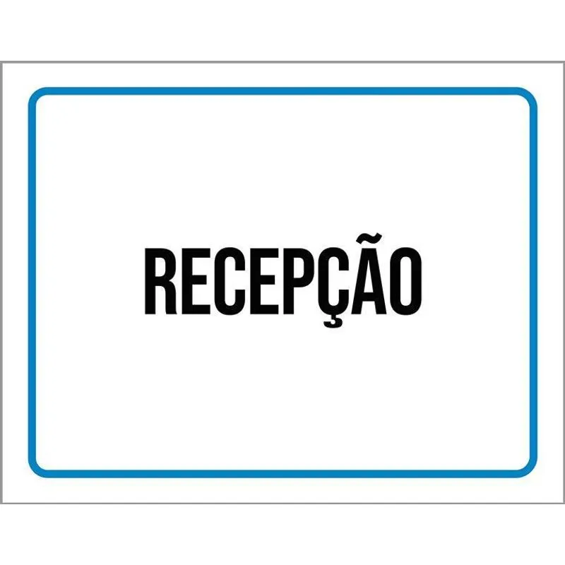 Placa Ambiente Sinalização Setor Recepção 18x23