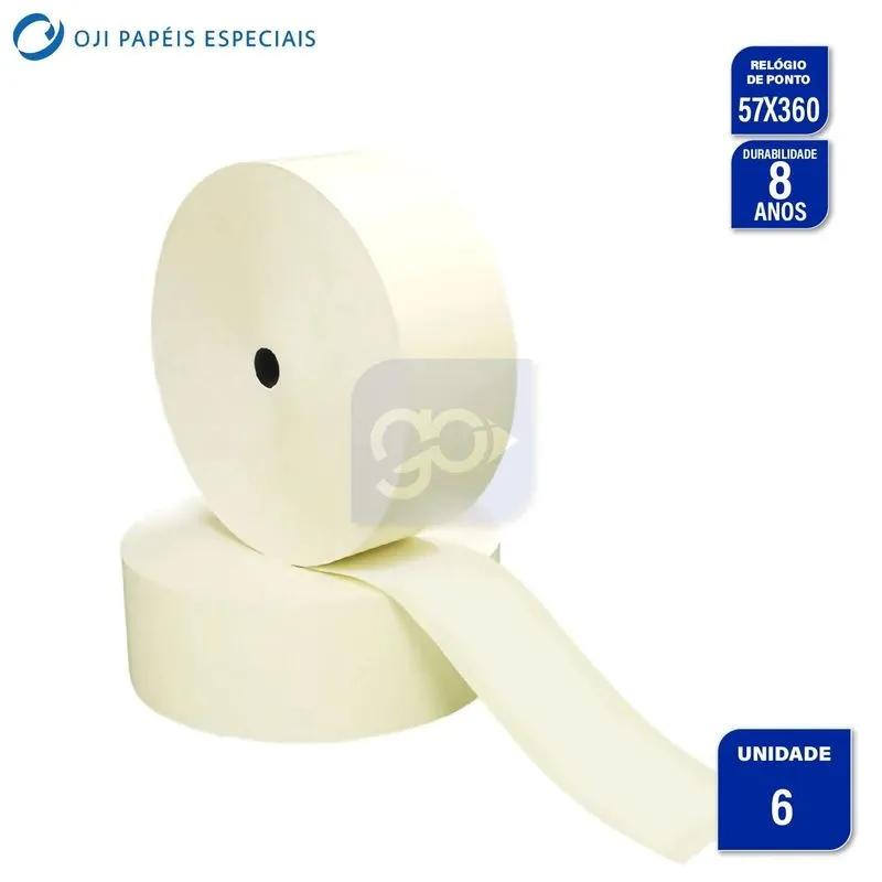 Bobina Térmica Relógio De Ponto 57mm X 360m Cx Com 3 Unidade