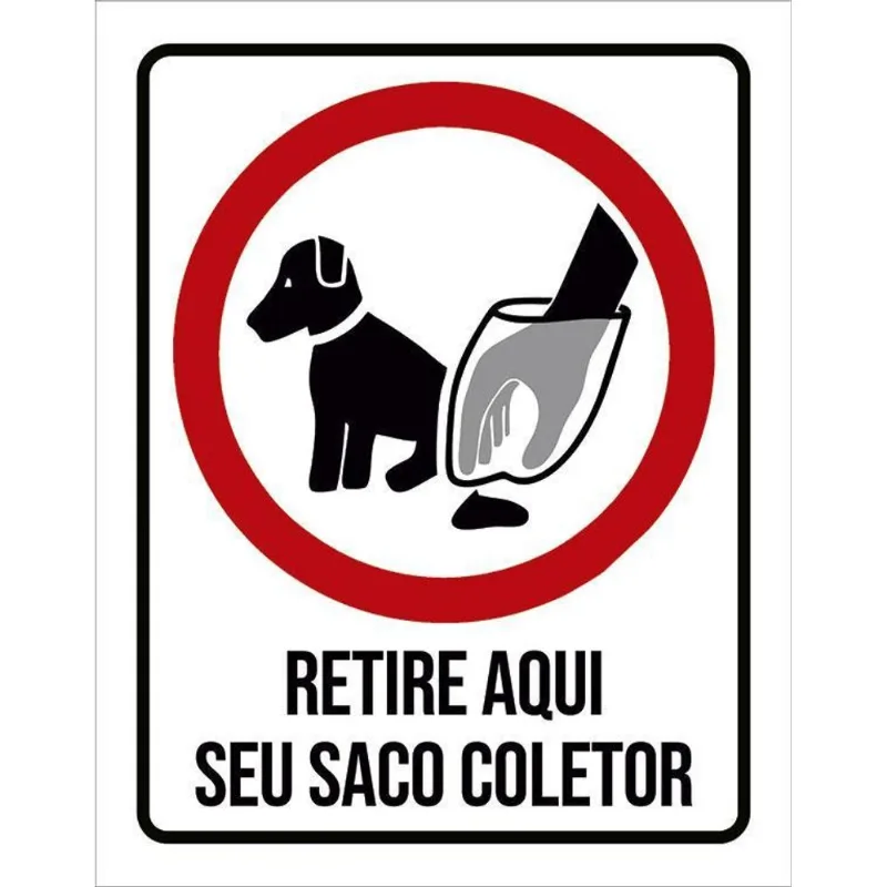 Placa Cachorro Retire Aqui Seu Saco Coletor 18x23
