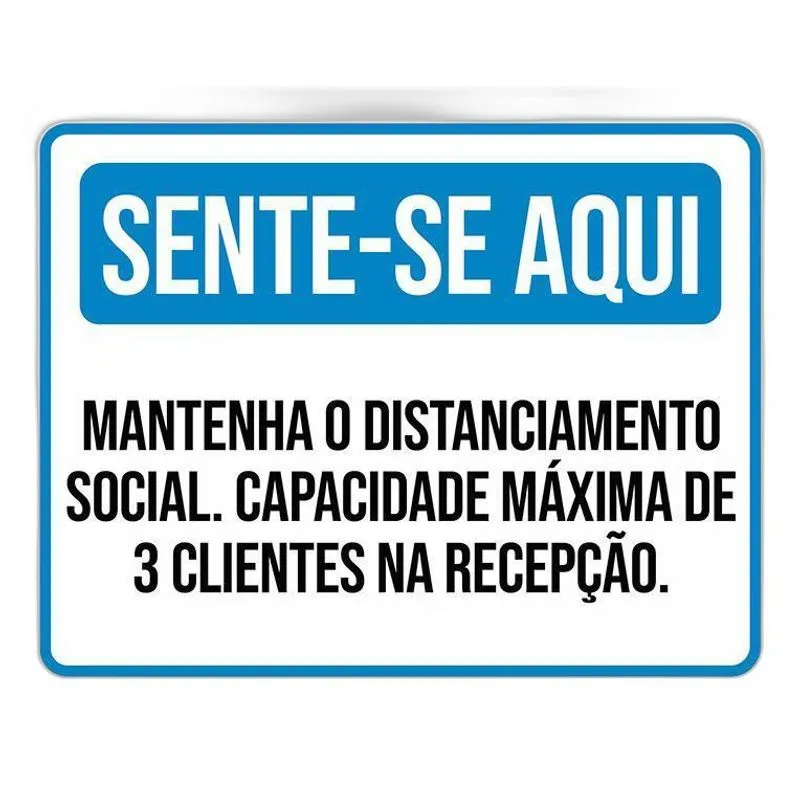 Placa Sente-se Aqui Mantenha Distanciamento 18x23
