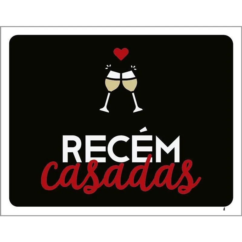 Placa Decorativa - Recém Casadas 18X23