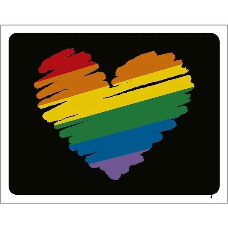 Placa Decorativa - Diversidade Coração Arco Iris 18X23