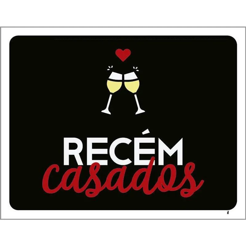 Placa Decorativa - Recém Casados 18X23